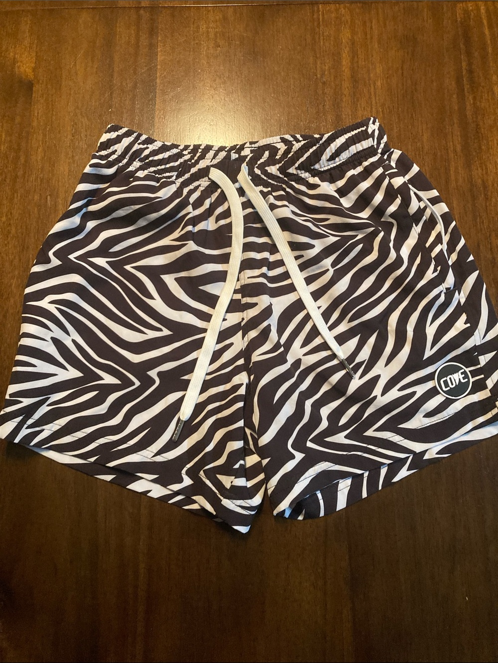 Cove Zebra-Print Athletic Shorts - Black & White